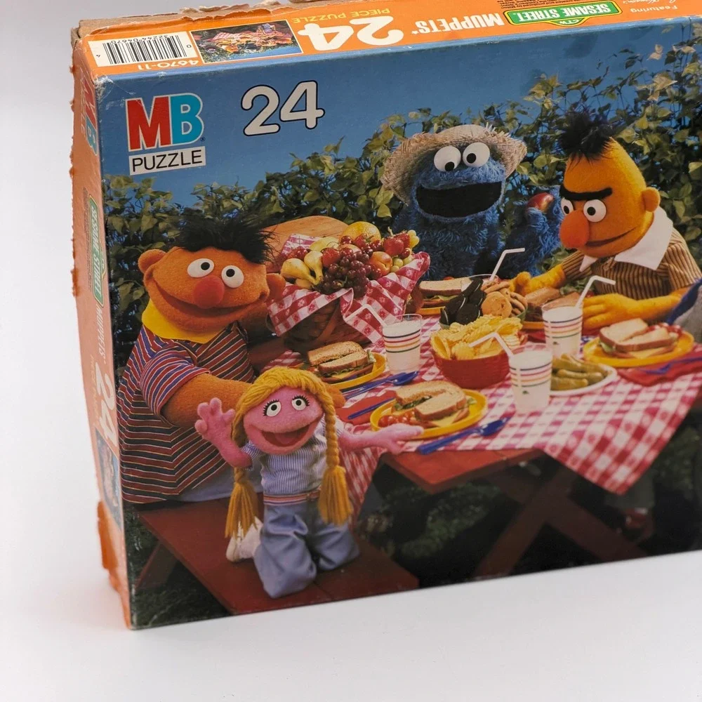 Vintage Milton Bradley Sesame Street Muppets 24 Piece Puzzles Lot of 2 1980s